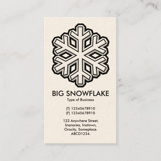 Big Snowflake - (Cream Card) Visitenkarte (Vorderseite)