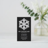 Big Snowflake - Schwarz (Gold Card) Visitenkarte (Stehend Vorderseite)