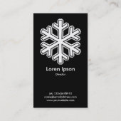 Big Snowflake - Schwarz (Gold Card) Visitenkarte (Rückseite)