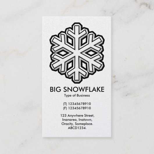 Big Snowflake - Weiß (Gold Card) Visitenkarte (Vorderseite)