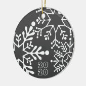 Big SNOWFLAKES Name & Datum Weihnachten Keramik Ornament (Links)