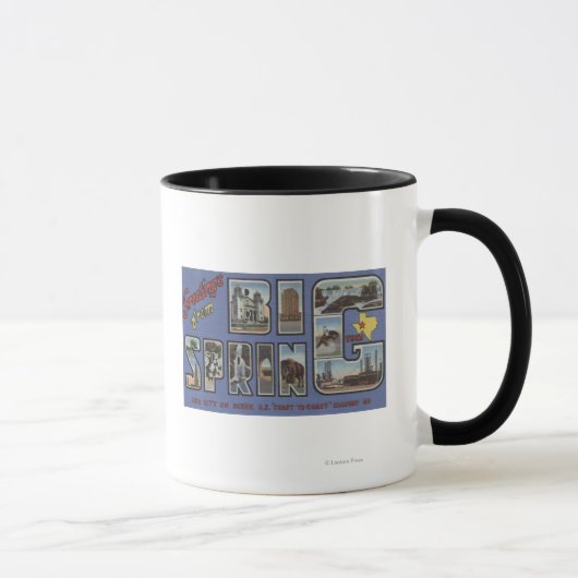 Big Spring, Texas - Große Briefszenen Tasse (Rechts)