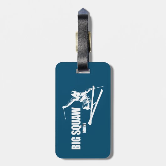 Big Squaw Maine Skier Gepäckanhänger (Rückseite vertikal)