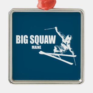 Big Squaw Maine Skier Ornament Aus Metall