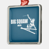 Big Squaw Maine Skier Ornament Aus Metall (Links)