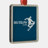 Big Squaw Maine Snowboarder Ornament Aus Metall (Rechts)