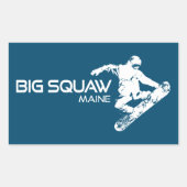 Big Squaw Maine Snowboarder Rechteckiger Aufkleber (Vorderseite)