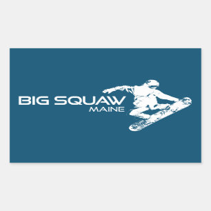 Big Squaw Maine Snowboarder Rechteckiger Aufkleber