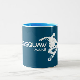 Big Squaw Maine Snowboarder Zweifarbige Tasse