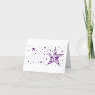 Big Star aus kleinen Sternen in Violet Lila Feiertagskarte