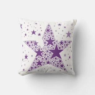 Big Star aus kleinen Sternen in Violet Lila Kissen