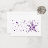 Big Star aus kleinen Sternen in Violet Lila Mitteilungskarte (Vorderseite/Rückseite Beispiel)