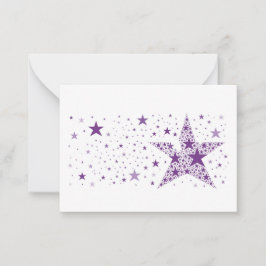 Big Star aus kleinen Sternen in Violet Lila Mitteilungskarte