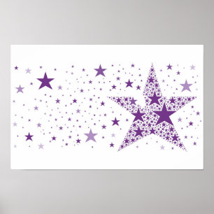 Big Star aus kleinen Sternen in Violet Lila Poster