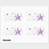 Big Star aus kleinen Sternen in Violet Lila Rechteckiger Aufkleber (Blatt)