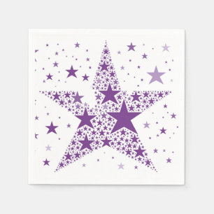 Big Star aus kleinen Sternen in Violet Lila Serviette