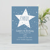 Big Star Birthday PARTY Celestial Sky Einladungen (Stehend Vorderseite)