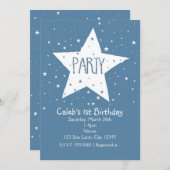 Big Star Birthday PARTY Celestial Sky Einladungen (Vorne/Hinten)