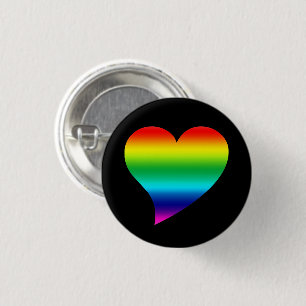 Big Stolz Lgbtq Regenbogenfarben Herz, Liebe, schw Button
