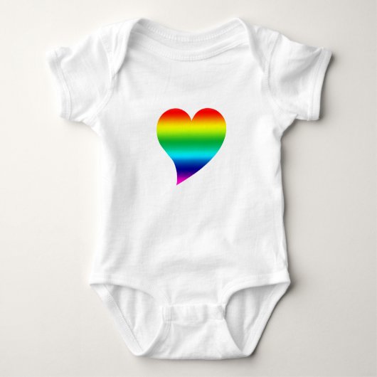 Big Stolz Lgbtq Regenbogenfarben Herz, Liebe, Weiß Baby Strampler (Vorderseite)
