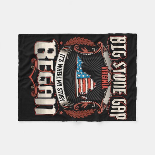 Big Stone Gap Virginia US Flag 4. Juli Fleecedecke (Vorderseite (Horizontal))