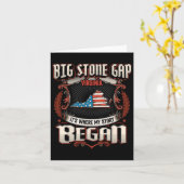 Big Stone Gap Virginia US Flag 4. Juli Karte (Gelbe Blume)