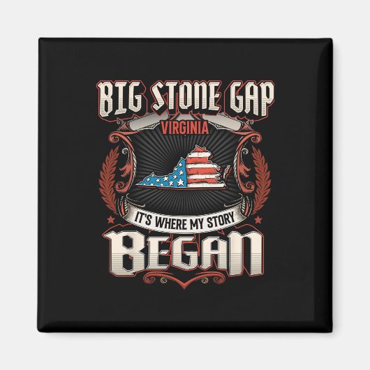 Big Stone Gap Virginia US Flag 4. Juli Magnet (Vorne)