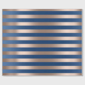 Big Stripes Lines Blue Navy Beige Bronze Geschenkpapier (Flach)