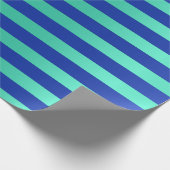 Big Stripes Lines Indigo Cobalt Blue Water Geschenkpapier (Ecke)