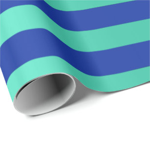 Big Stripes Lines Indigo Cobalt Blue Water Geschenkpapier
