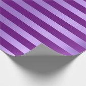 Big Stripes Lines Plum Lila Metallic Violet Geschenkpapier (Ecke)