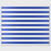 Big Stripes Saint Tropes Cobalt Indigo White Blue Geschenkpapier (Flach)