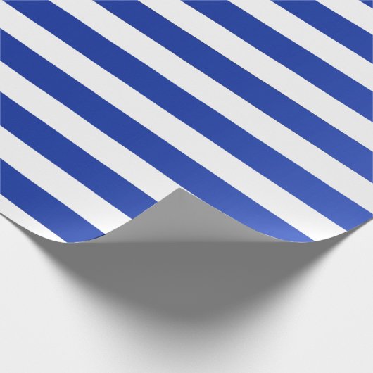 Big Stripes Saint Tropes Cobalt Indigo White Blue Geschenkpapier (Ecke)