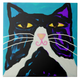 Big Stuff Abstrakt Cat Painting Fliese