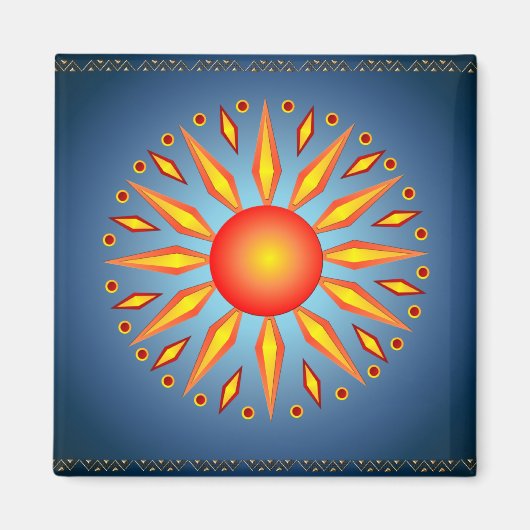 Big Summer Solstice Sun Magnet (Vorne)