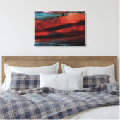 Big Sun, Dark Clouds Watercolor Leinwanddruck (Insitu (Schlafzimmer))