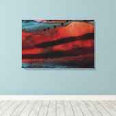 Big Sun, Dark Clouds Watercolor Leinwanddruck (Insitu (Holzboden))