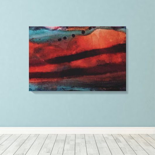 Big Sun, Dark Clouds Watercolor  Leinwanddruck (Insitu (Holzboden))