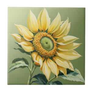 Big Sunflower auf Green Fliese
