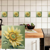 Big Sunflower auf Green Fliese