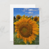 Big Sunflower & Blue Skies Mitteilungskarte (Vorne/Hinten)