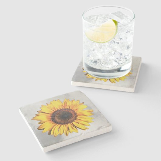 Big Sunflower Blume Untersetzer (Seitenansicht)
