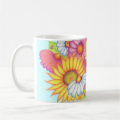 Big Sunflower Butterfly Daisy Coffee Tasse (Links)