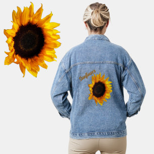 Big Sunflower Country Blumenfotografie Jeansjacke