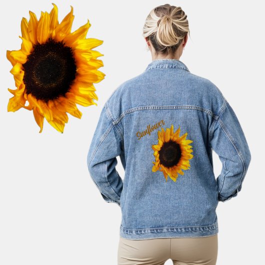 Big Sunflower Country Blumenfotografie Jeansjacke