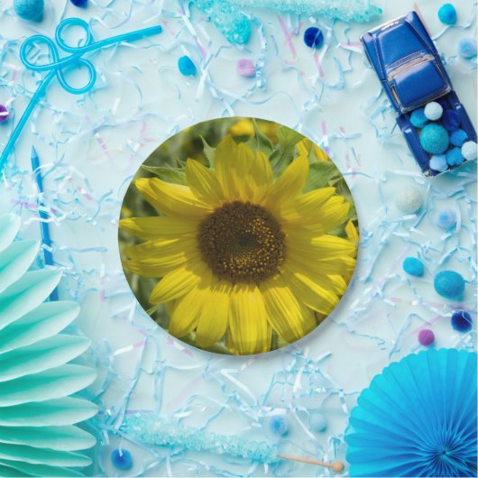 Big Sunflower Paper Plate Pappteller (Party)