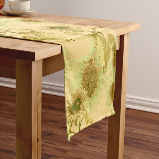 Big Sunflower Pattern Kurzer Tischläufer (Beispiel)
