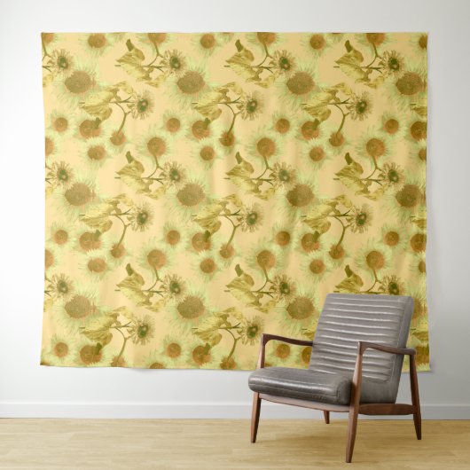 Big Sunflower Pattern Wandteppich (Beispiel (Horizontal))