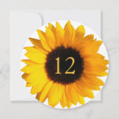 Big Sunflower Round Wedding Tischnummer Card (Rückseite)