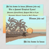 Big Sunset Luau Einladungen (Vorne/Hinten)